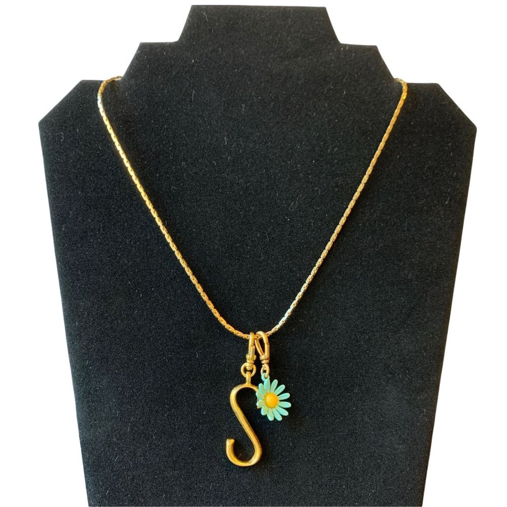 NWT Lulu Frost Plaza Bond Chain Plaza Letter S Charm Daisy Enamel Charm … - Picture 6 of 12